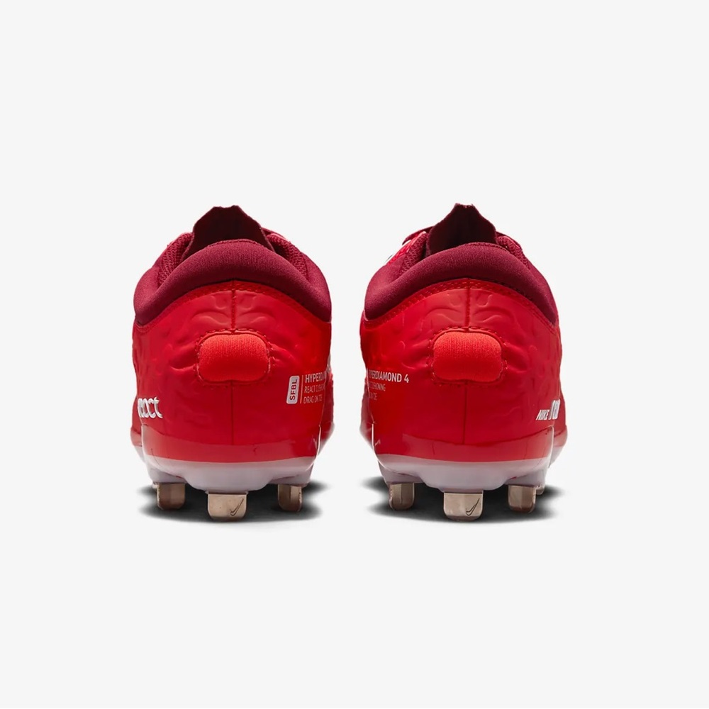 NEW Nike Women’s Hyperdiamond 4 Elite Softball Cleats Red Size 11.5 - Picture 4 of 14